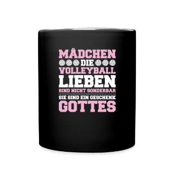 Volleyball Volleyballer Volleyballerin Volley - Tasse einfarbig - Schwarz - Vorne