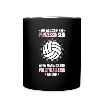 Volleyball Volleyballer Volleyballerin Volley - Tasse einfarbig - Schwarz - Vorne