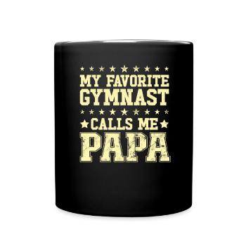 Mein Liebling Turner Nennt Mich Papa Turnsport - Tasse einfarbig - Schwarz - Vorne