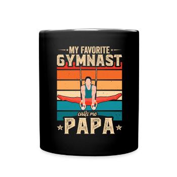 Mein Liebling Turner Nennt Mich Papa Turnsport - Tasse einfarbig - Schwarz - Vorne