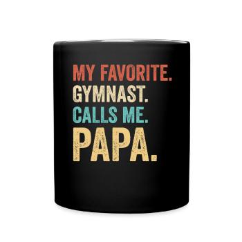 Mein Liebling Turner Nennt Mich Papa Turnsport - Tasse einfarbig - Schwarz - Vorne