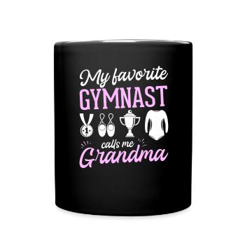 Ma gymnaste préférée m’appelle Grand-mère Turnsport - Mug uni - noir - Devant
