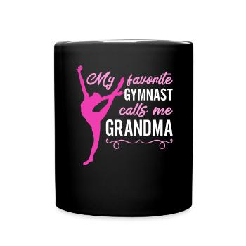 My favorite gymnast calls me Grandma Turnsport - Full Colour Mug - black - Front