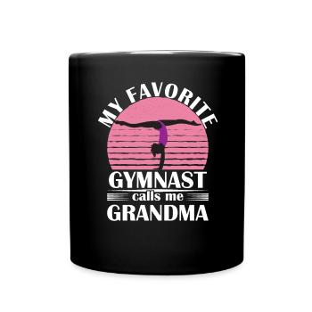Meine Lieblingsturnerin Nennt Mich Oma Turnsport - Tasse einfarbig - Schwarz - Vorne