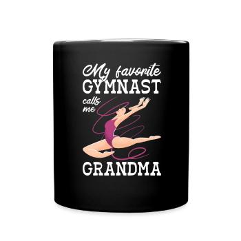Meine Lieblingsturnerin Nennt Mich Oma Turnsport - Tasse einfarbig - Schwarz - Vorne