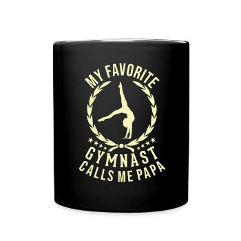 Mein Lieblingsturner Nennt Mich Papa - Tasse einfarbig - Schwarz - Vorne
