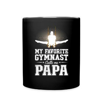Mein Lieblingsturner Nennt Mich Papa - Tasse einfarbig - Schwarz - Vorne