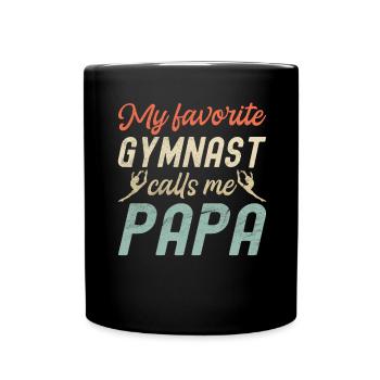 Mein Lieblingsturner Nennt Mich Papa - Tasse einfarbig - Schwarz - Vorne