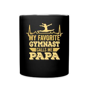 Mon gymnaste préféré m’appelle Papa - Mug uni - noir - Devant