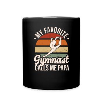 Mein Lieblingsturner Nennt Mich Papa - Tasse einfarbig - Schwarz - Vorne