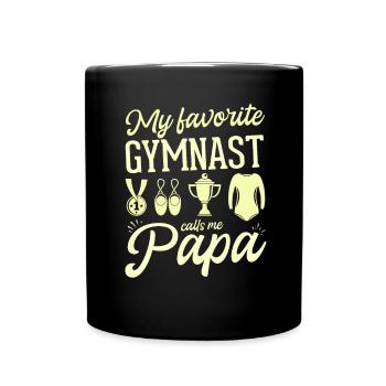 My favorite gymnast calls me Papa - Full Colour Mug - black - Front