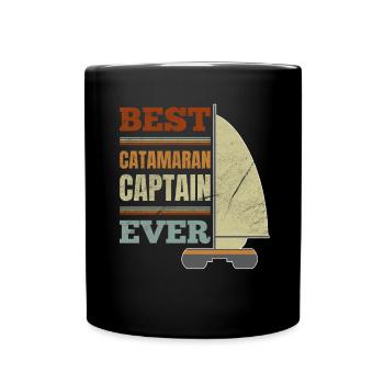 Catamaran Sailing Sailor Best Catamaran Captain - Full Colour Mug - black - Front