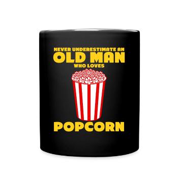 Old Man with Popcorn - Full Colour Mug - black - Front