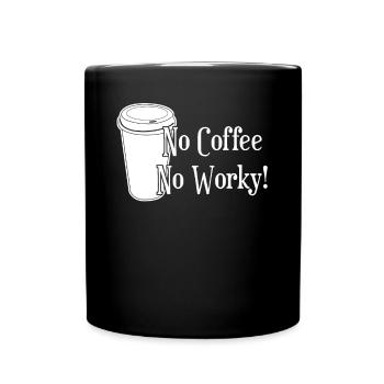 Coffee and work - Full Colour Mug - black - Front