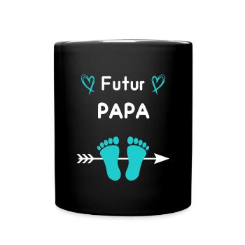 Futur papa père annonce grossesse papa - Mug uni - noir - Devant