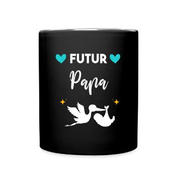 cadeau annonce grossesse papa père Futur papa - Mug uni - noir - Devant