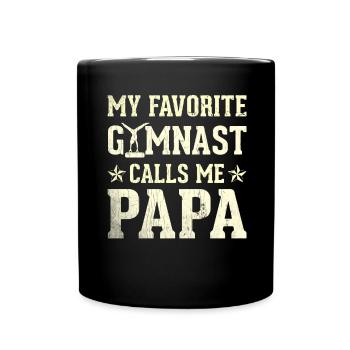 Mein Lieblingsturner Nennt Mich Papa - Tasse einfarbig - Schwarz - Vorne