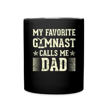 Mon gymnaste préféré m’appelle Papa - Mug uni - noir - Devant