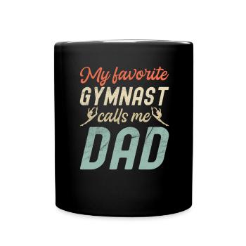 Mein Lieblingsturner Nennt Mich Papa - Tasse einfarbig - Schwarz - Vorne