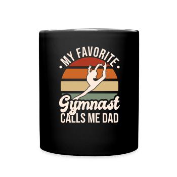 Mon gymnaste préféré m’appelle Papa - Mug uni - noir - Devant