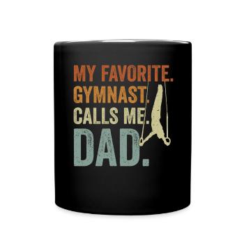 Mon gymnaste préféré m’appelle Papa - Mug uni - noir - Devant