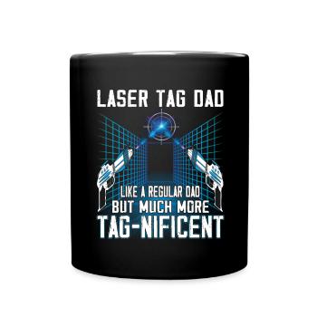 Lasertag Dad is a cool laser tag player - Full Colour Mug - black - Front