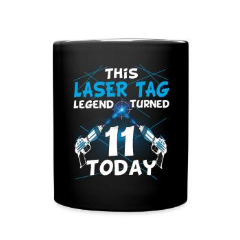 Lasertag-Geburtstagsfeier - Lasertag-Geburtstag - Tasse einfarbig - Schwarz - Vorne