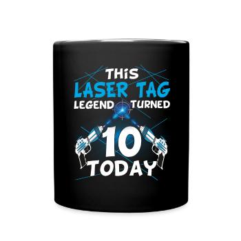 Lasertag-Geburtstagsfeier - Lasertag-Geburtstag - Tasse einfarbig - Schwarz - Vorne