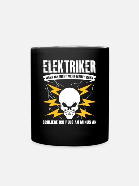 Elektriker Elektromeister Elektroniker - Tasse einfarbig - Schwarz