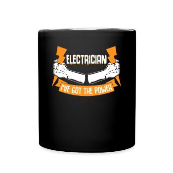 Elektriker Strom Elektrotechnik - Tasse einfarbig - Schwarz - Vorne