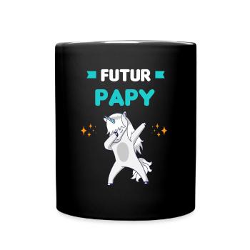 futur papy licorne dab annonce grossesse papy - Mug uni - noir - Devant