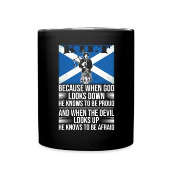 Scottish Kilt Saying Scottish Skirt Scotland - Full Colour Mug - black - Front