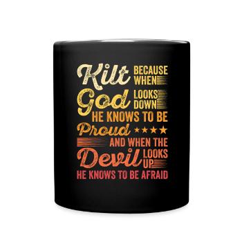 Schottischer Kilt Spruch Schottenrock Schottland - Tasse einfarbig - Schwarz - Vorne