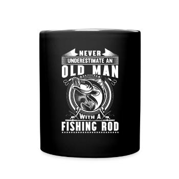 Ne sous-estimez jamais un vieil homme avec un - Mug uni - noir - Devant
