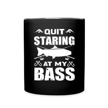 Arrête de regarder ma basse - - Mug uni - noir - Devant