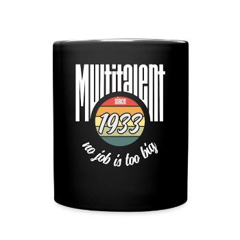 Multi-talentueux depuis 1933. Drôle de millésime - Mug uni - noir - Devant