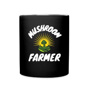 Mushroom Cultivation Farmer - Full Colour Mug - black - Front