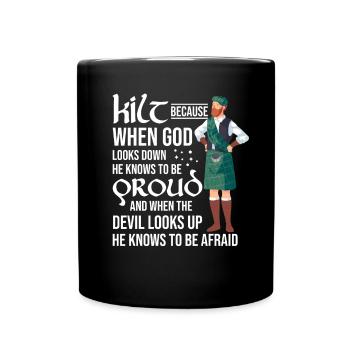 Kilt écossais disant jupe écossaise Écosse - Mug uni - noir - Devant