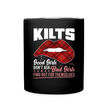 Scottish Kilt Saying Scottish Skirt Scotland - Full Colour Mug - black - Front