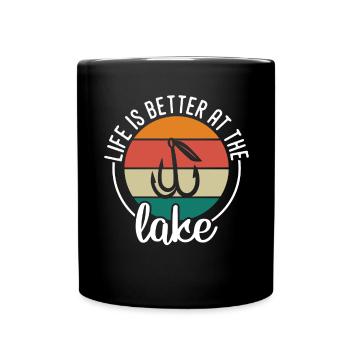 Life is better at Lake 1 - - Full Colour Mug - black - Front