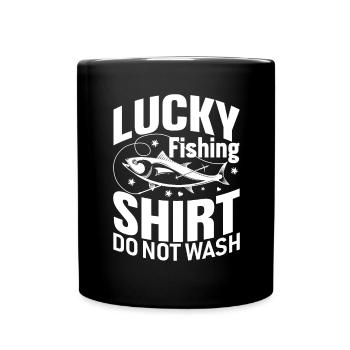 Chemise de pêcheur chanceux Ne pas laver - - Mug uni - noir - Devant