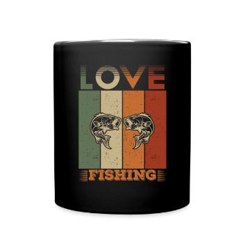 Love Fishing - - Full Colour Mug - black - Front