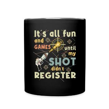 Cooler Lasertag-Player - Tasse einfarbig - Schwarz - Vorne