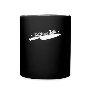 Kitchen Folk Kitchen Knives Cook Hobby Food - Full Colour Mug - black - Front