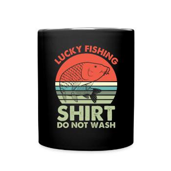 Ne lavez pas la chemise de pêche porte-bonheur 11 - - Mug uni - noir - Devant