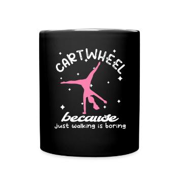Coole Gymnastik Akrobatisches Karrenrad - Tasse einfarbig - Schwarz - Vorne