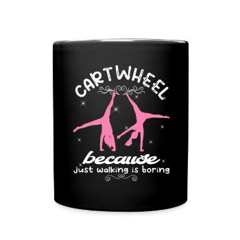 Coole Gymnastik Akrobatisches Karrenrad - Tasse einfarbig - Schwarz - Vorne