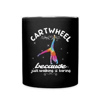 Coole Gymnastik Akrobatisches Karrenrad - Tasse einfarbig - Schwarz - Vorne