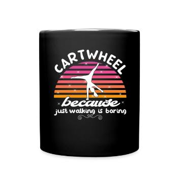 Coole Gymnastik Akrobatisches Karrenrad - Tasse einfarbig - Schwarz - Vorne