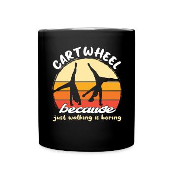 Coole Gymnastik Akrobatisches Karrenrad - Tasse einfarbig - Schwarz - Vorne